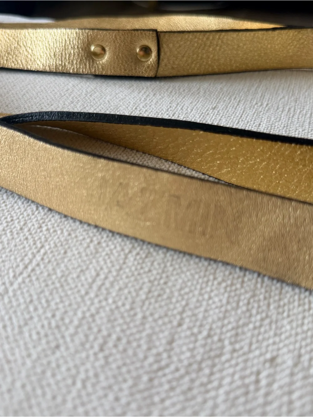 Jazmin Chebar -Metallic Gold Wrap Belt for Women - Slim Leather Waist Accent